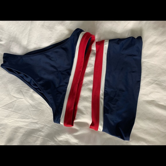 PacSun Other - PacSun Red White Navy Bandeau Bikini Set